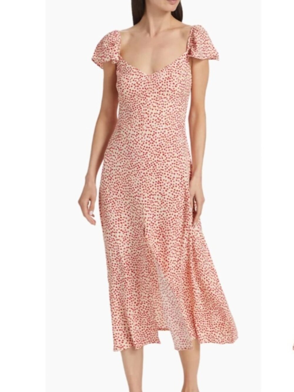 ✨ SALE✨ Reformation Baxley Midi Dress - Alma Floral Red Ivory Vacation
